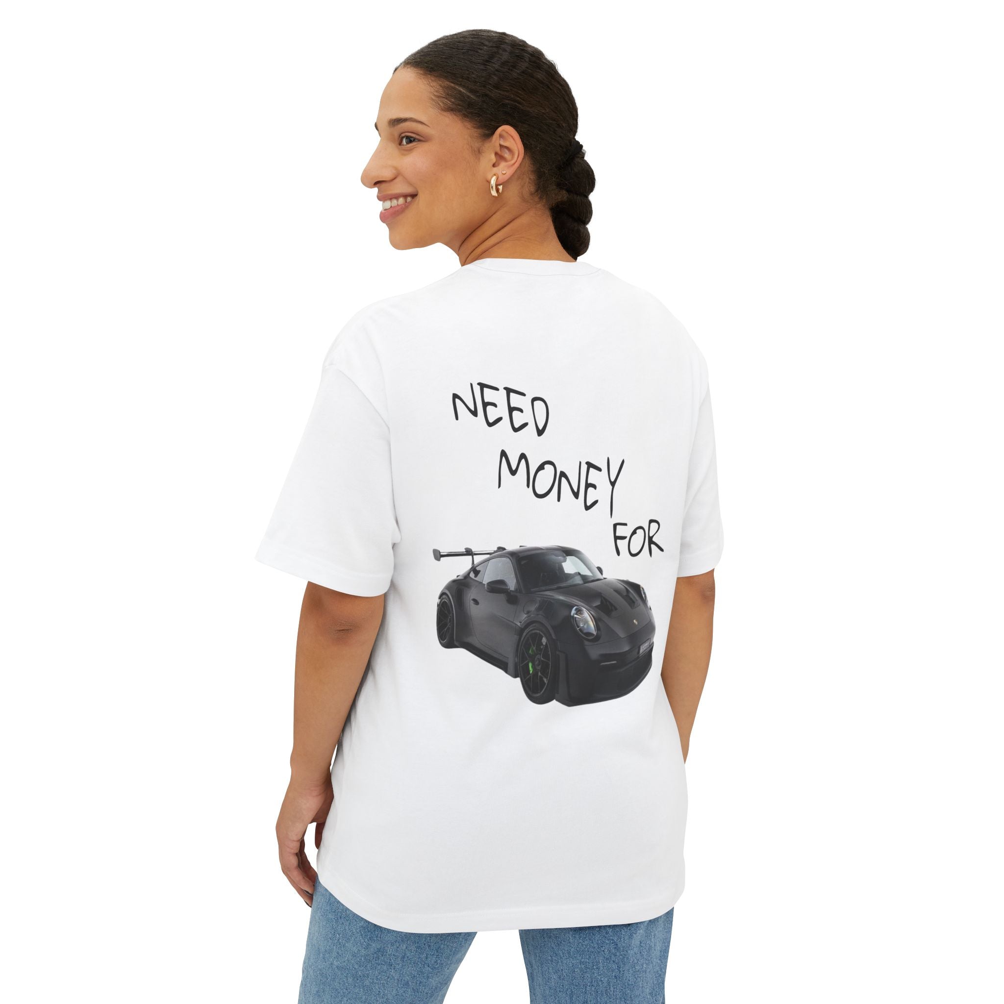 Boxy Tee with "OFFLAND" Minimal Chest Script — Oversized Casual T‑Shirt