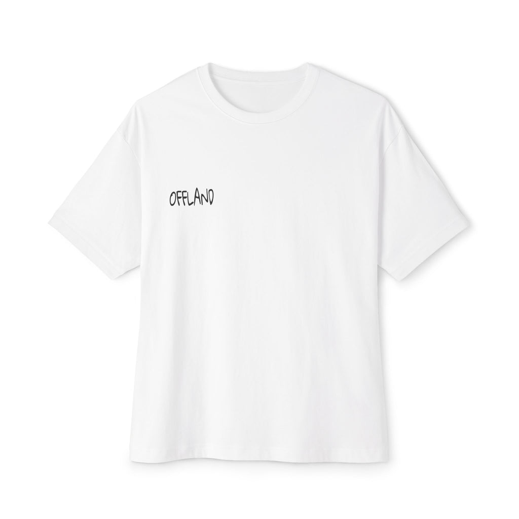 Boxy Tee with "OFFLAND" Minimal Chest Script — Oversized Casual T‑Shirt
