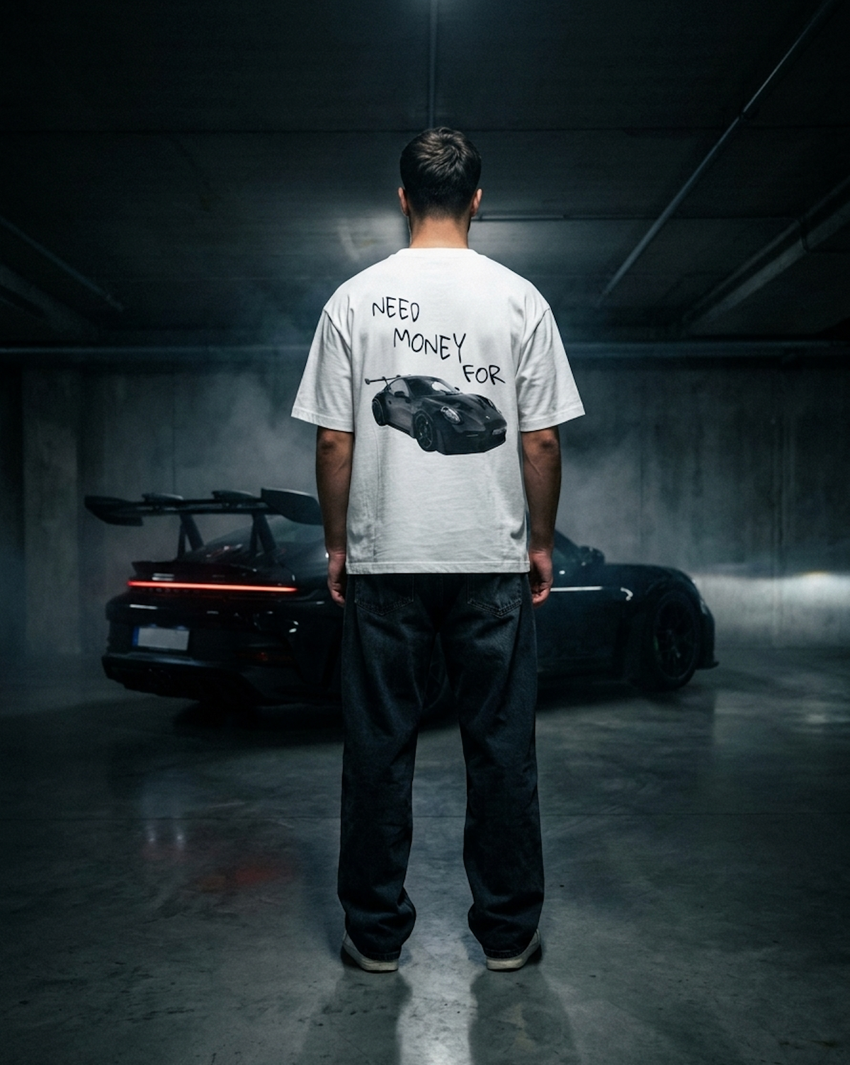 NEED MONEY FOR PORSCHE  — Oversized Casual T‑Shirt